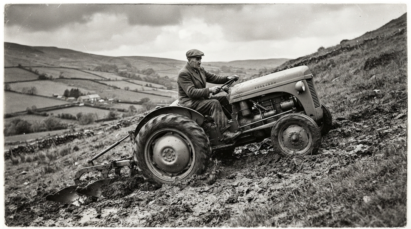 The Little Grey Fergie poem illustrating a classic grey Ferguson tractor, farming heritage, and rural nostalgia